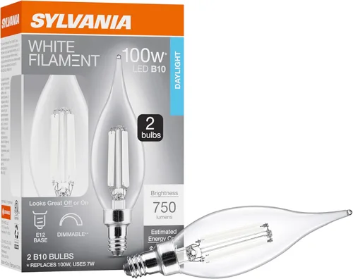 Vista 15 de Sylvania T14 - Bombilla LED transparente de filamento blanco, 3.5 W, regulable, 300 LMS, base media, 2700 K, blanco suave, 1 paquete (42266)