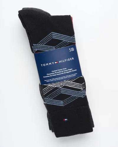 Vista 2 de Tommy Hilfiger Calcetines de vestir para hombre calcetines ligeros y cómodos con patrones paquete de 5
