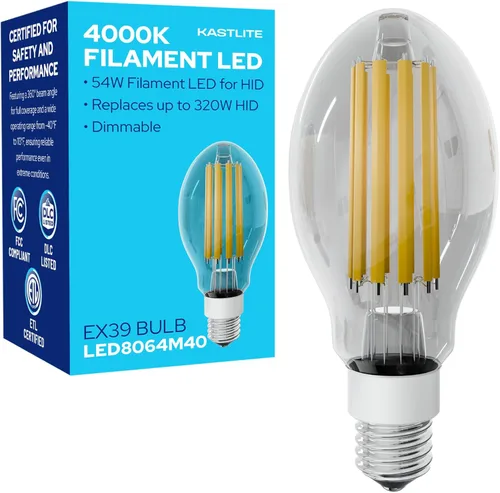 Vista 21 de KastLite Bombilla LED Edison estilo vintage de filamento retrofit, LED-8060E22 regulable 15W 2700LM 2200K 100W HID lámpara equivalente – E26 base