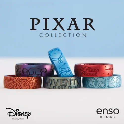 Vista 2 de Enso Rings Disney Pixar Collection - Anillos clásicos de silicona grabados - Diseño cómodo y flexible
