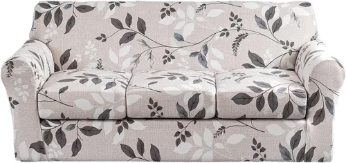 Vista 57 de Fundas elásticas para sofá de 1/2/3 cojines, funda estampada con fundas de cojín de asiento separadas, fundas de sofá lavables, protector de muebles