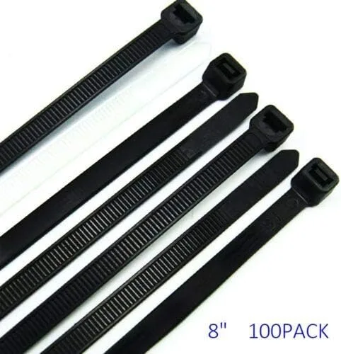 Vista 3 de MaxLLTo 8 "pulgadas resistente a los rayos UV de nylon plástico Cable Zip Wire Tie 40 lbs Negro Paquete de 100