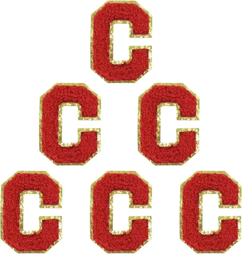 Vista 31 de 6 piezas de parches de letras de chenilla autoadhesivas, parches de letras preppy de 2 pulgadas para bolsos, ropa y sombreros, grandes pegatinas