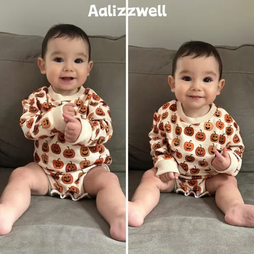 Vista 3 de Aalizzwell Sudadera de gran tamaño para bebé niña y niño