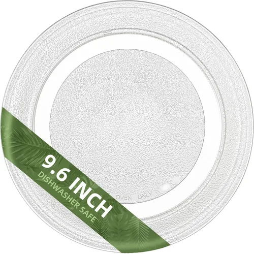 Placa giratoria de microondas de 9.6 pulgadas compatible con GE WB49X10134, placa de vidrio de repuesto para microondas de 9 5/8 pulgadas para LG