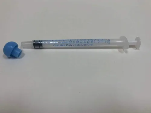 Vista 2 de Easy Glide Jeringa oral de 0.0 fl oz y 1cc, tapas incluidas, ideal para medicina oral y cuidado del hogar, 10