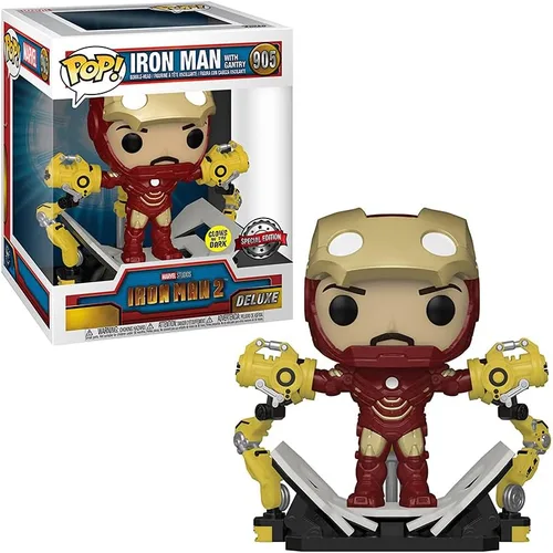 Vista 5 de Funko Iron Man 2 Pop! Marvel Mark IV - Cabeza de vinilo de 6 pulgadas exclusiva de Iron Man #905 [Deluxe, Glow in the Dark]