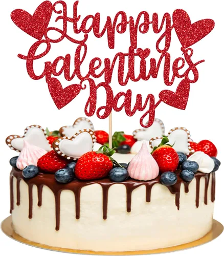 Vista 10 de 1 decoración de pastel para el día de San Valentín con corazón con purpurina de dulce amor, decoración para el primer día de San Valentín, temática