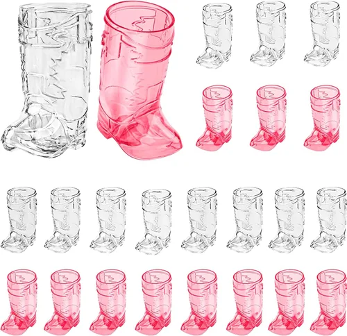 Vista 11 de SAIAOKJ Vasos de Chupito en Forma de Bota de Vaquero, 12 Piezas de 1 Onza Vasos de Chupito Mini de Plástico en Forma de Bota, Vasos de Plástico
