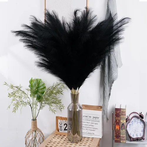 Vista 19 de Decoración de Hierba de Pampas de 38" 10 Tallos Altos - Hierba de Pampas Falsa para Jarrón de Piso Hierba de Pampas Artificial Esponjosa