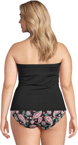 Vista 2 de Lands' End Traje de baño sin tirantes para mujer con tirantes extraíbles y ajustables