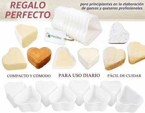 Vista 9 de PetriStor Molde de queso suave para queso de 8 piezas, 1/3 cuartos de galón, molde de queso suave para hacer queso, suministros caseros para hacer