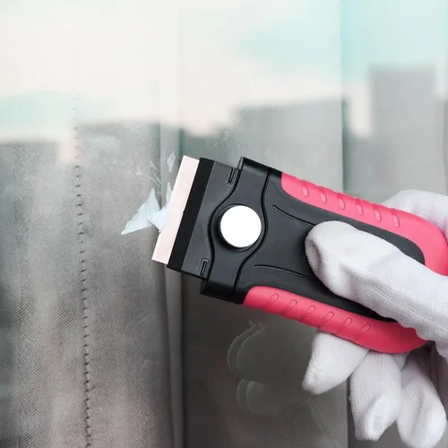 Vista 4 de Gomake Herramienta raspadora de hoja de afeitar con contenedor de almacenamiento de cuchillas, raspador de estufa de vidrio con 10 cuchillas