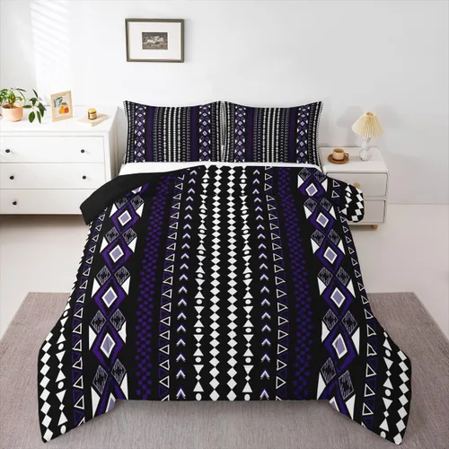 Vista 21 de Erosebridal Bohemian Twin Comforter Set Country Southwestern Bedding Set for Kids Teens Boho Aztec Arrows Diamond Comforter Black Gray Geometric