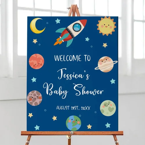 Vista 9 de Letrero de bienvenida para baby shower de aventura espera, cartel de viaje para baby shower