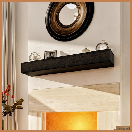 Vista 28 de Avana Repisa de Chimenea de 48 Pulgadas - Repisas Naturales para Sobre la Chimenea - Repisas de Chimenea Montadas en la Pared, Soporte de Repisa