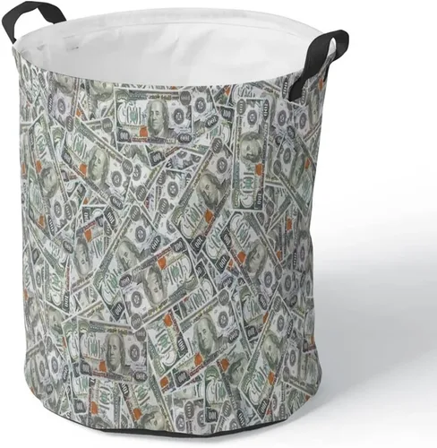 Vista 9 de Cesta grande de ropa sucia de 100 billetes de dólares para hombre, impermeable, independiente, para ropa sucia, fresca, plegable, con asas