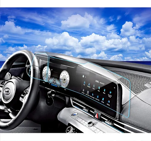 Vista 8 de Protector de pantalla para Kia EV6 2023 2024 2025 para Kia EV6 2024 2023 2022 Dual 12.3 pulgadas Protector de pantalla de plástico HD película