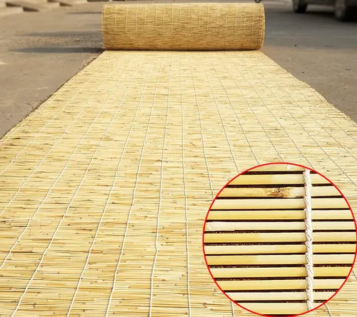 Vista 2 de Cortina de caña, persianas enrollables de bambú natural, persianas retro con pajilla, persianas romanas, filtro de luz para el hogar, anti-UV