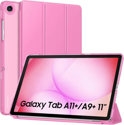 Vista 48 de MoKo Funda para Galaxy Tab A9+/A9 Plus de 11 pulgadas 2023, Funda Protectora Inteligente Delgada con Soporte y Carcasa Trasera Translúcida de PC