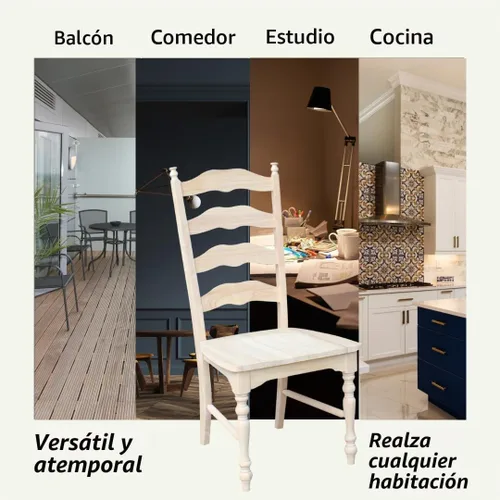 Vista 5 de IC INTERNATIONAL CONCEPTS - Juego de 2 sillas de Maine, de madera maciza, sin terminar