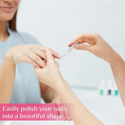 Vista 7 de Maitys Juego de 6 piezas de vidrio para cutículas de vidrio, juego de limas de uñas de cristal de doble cara, manicura de precisión, pedicura