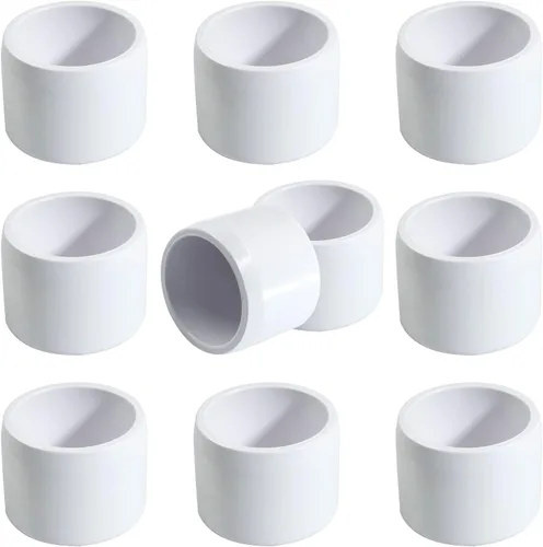 Bivethoi Tapón de extremo de tubo de PVC de 3/4 pulgadas, adaptador de enchufe blanco, accesorio de tapa de extremo de tubería para construir