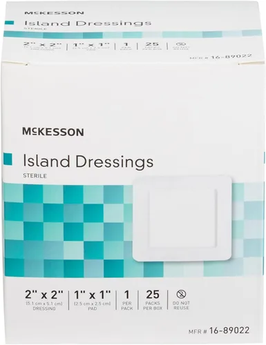 Vista 7 de McKesson Aderezos para islas, Estéril, Dimensión, 2 x 2 in, 1 x 1 in, 25 ct