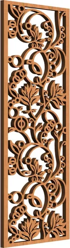 Vista 128 de Ekena Millwork WALW10X25X0250CAPCH Paneles de pared de madera con calado decorativo caspio, 9 3/8 pulgadas de ancho x 24 3/8 pulgadas de alto, cereza