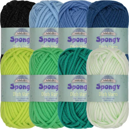 Vista 32 de JubileeYarn Hilo esponjoso para platos - 50 g/madeja de nylon grueso - paño de cocina - negro - 4 madejas