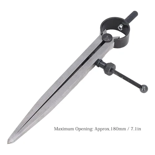 Vista 4 de Guía de cola de milano, calibre de marcado de resorte de pierna plana, 7.1 pulgadas, ajustable, de acero al carbono, divisores de carpintería