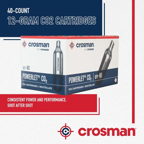 Vista 6 de Crosman Cartuchos de CO2 de 12 gramos para rifles de aire y pistolas de aire 23140-N, el embalaje puede variar (paquete de 40 unidades)