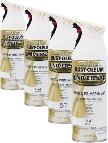 Vista 82 de Rust-Oleum 267298-6PK Pintura en aerosol martillada universal para todas las superficies, 12 onzas, blanco, paquete de 6