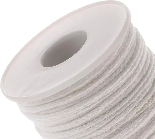 Vista 3 de Mechas de vela 100% algodón natural, rollo de 200 pies de cordel, bobinas trenzadas, velas de cera de abejas sin humo, mechas para hacer velas