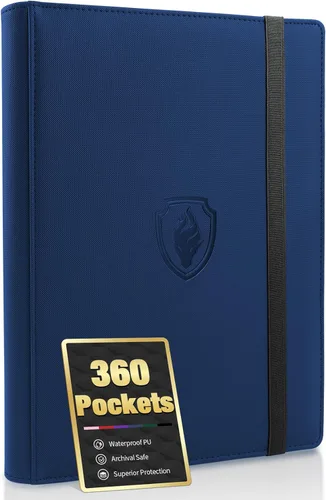 Vista 26 de Carpeta de tarjetas prémium con 9 bolsillos para 360 tarjetas, carpeta de tarjetas coleccionables de poliuretano resistente, álbum de colección