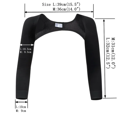 Vista 2 de Modelador de compresión elástico para brazos, corrector de espalda y hombros para mujer manga larga. Faja modeladora para la pérdida de peso.