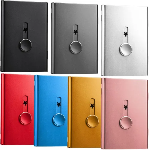 Vista 14 de Tatuo - Juego de 2 soportes para tarjetas de visita con unidad USB, estuche de acero inoxidable para tarjetas de presentación, porta tarjetas