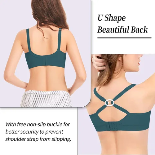 Vista 6 de Nursing Bras for Breastfeeding 3 Pack Seamless Maternity Bras Pregnancy Sleep Bralette with Extra Bra Extenders and Clips