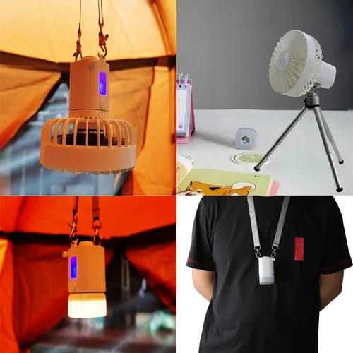 Vista 6 de Santu Mini bomba de aire de 3.5/60Kpa, mini bomba de vacío, con ventilador de 4.5 pulgadas, luz LED, 5 boquillas, para camas de colchón de aire