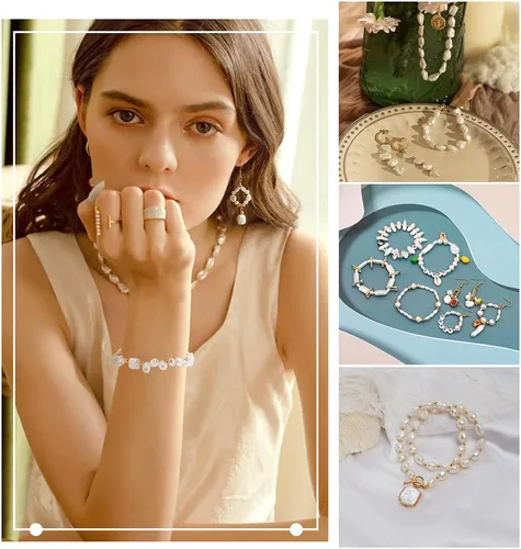 Vista 5 de NBEADS 320 cuentas de perlas de imitación de 8 estilos, mini perlas para manualidades, formas mixtas irregulares, perlas de varios tamaños