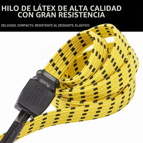 Vista 5 de Cartman Ultra 48" negro/amarillo cuerda plana de bungee, 4pk x 48