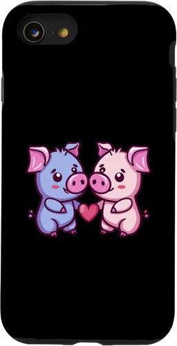 Vista 13 de iPhone 15 Pigs Love Couple Heart Valentines Day Case