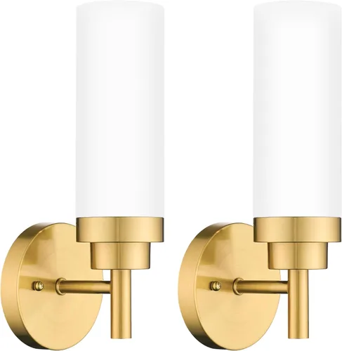 Vista 34 de Emak Lámparas de baño negras de 22 pulgadas sobre espejo, lámpara de tocador de baño de 2 luces con pantalla de vidrio transparente, paquete de 2