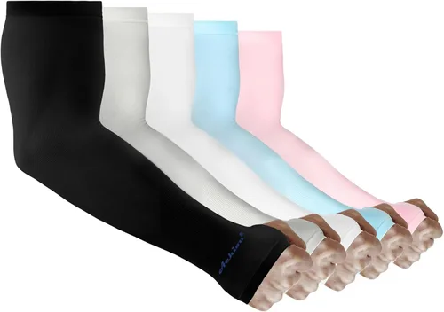 Vista 12 de Achiou, mangas de brazo con protección UV, compresión, refrigeración, para hombres y mujeres, protector solar de verano, para baloncesto, fútbol