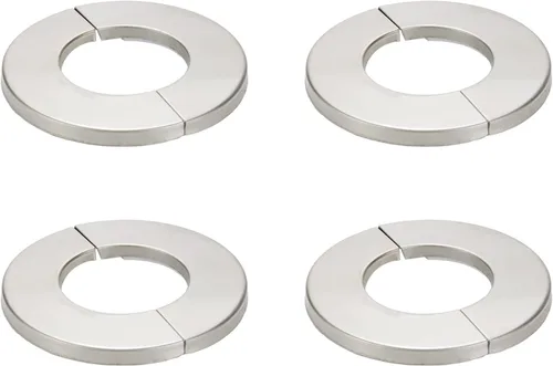 Vista 11 de Placa de Escudo de Brida Dividida para Pared, Placa Redonda de Acero Inoxidable para Tubo de 23mm/0.91" de Diámetro, Paquete de 4