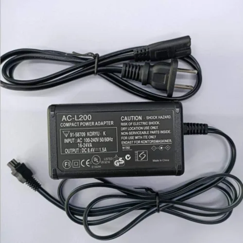 Vista 7 de Cargador adaptador de corriente alterna AC-L200 para videocámara Sony Handycam DCR-SX, DCR-SR, DCR-HC, DCR-PC, DCR-DVD, DCR-IP, HDR-CX, HDR-XR