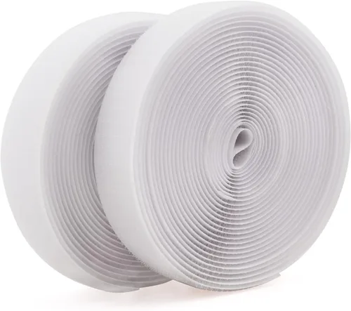 Cinta de gancho y bucle para coser de 1 pulgada de ancho, 16.4 pies no adhesivas, tiras de gancho y bucle trasero para coser, cierre de tela, cinta