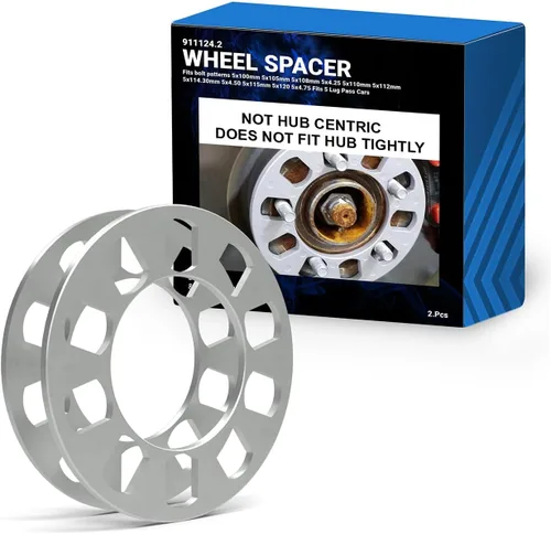 Vista 13 de Wheel Accessories Parts 2 espaciadores de rueda fundidos a presión de 0.472 in 1/2 pulgadas de grosor, se adaptan a patrones de pernos de 0.197 x