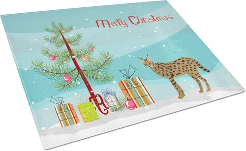 Vista 106 de Caroline's Treasures CK4739LCB Abyssinian Cat Merry Christmas Glass Cutting Board Large Decorative Tempered Glass Kitchen Cutting and Serving Board