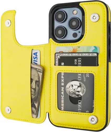 Vista 7 de ONETOP - Funda tipo cartera compatible con iPhone 15 Pro con soporte para tarjetas, funda de piel sintética con soporte y ranuras para tarjetas